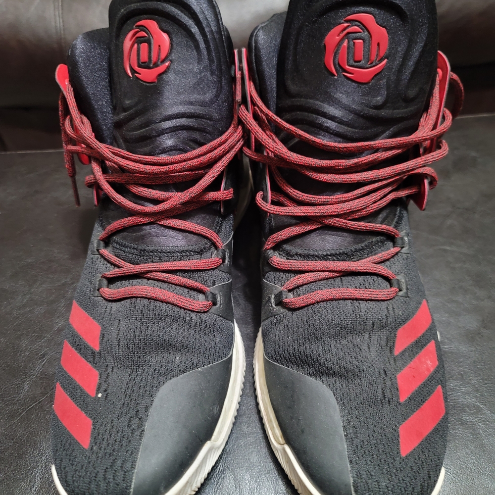Adidas D Rose 7 Black and Red High-Top Sneakers